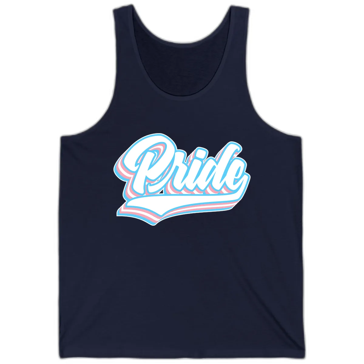 Pride Wave Retro Script Tank in Navy