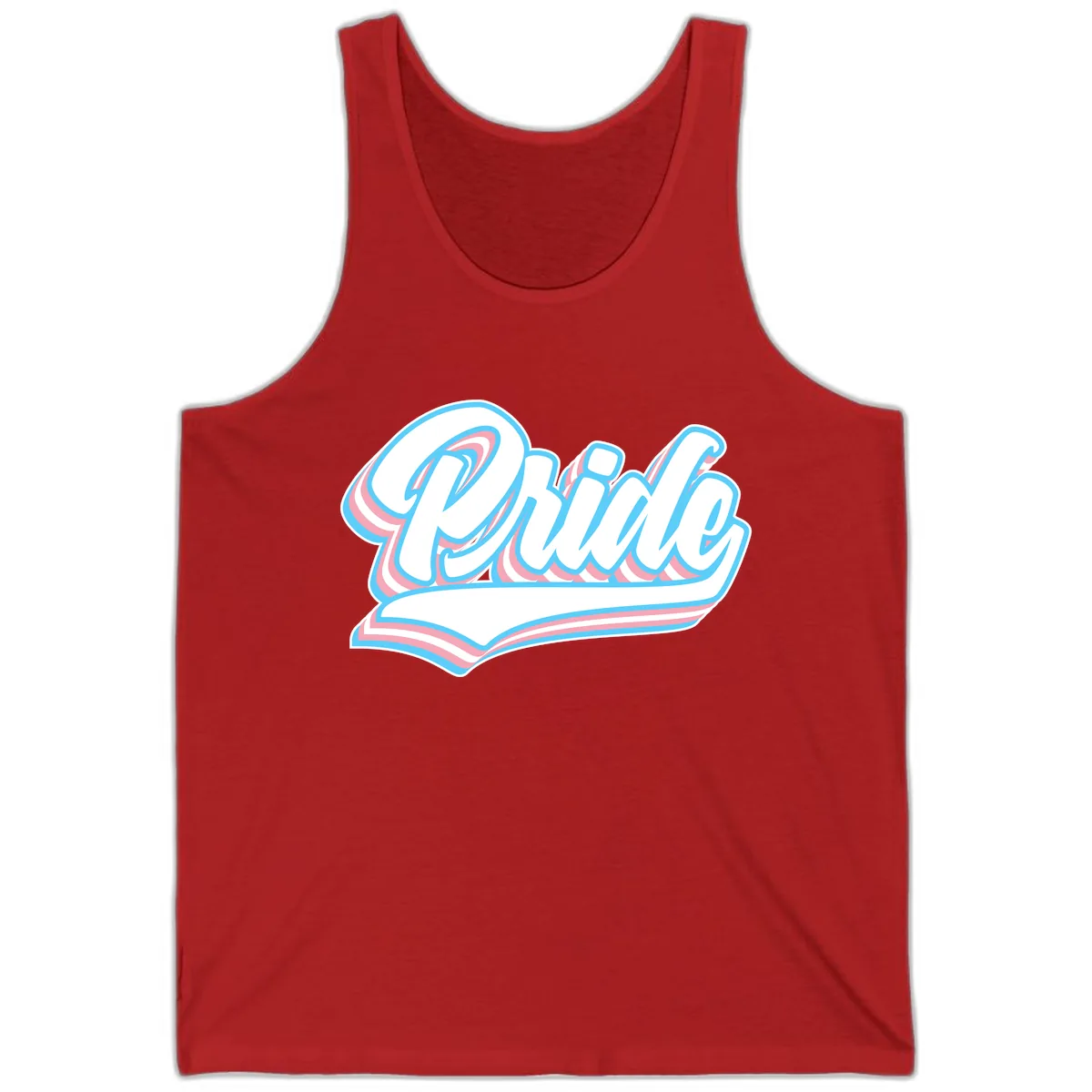 Pride Wave Retro Script Tank in Red