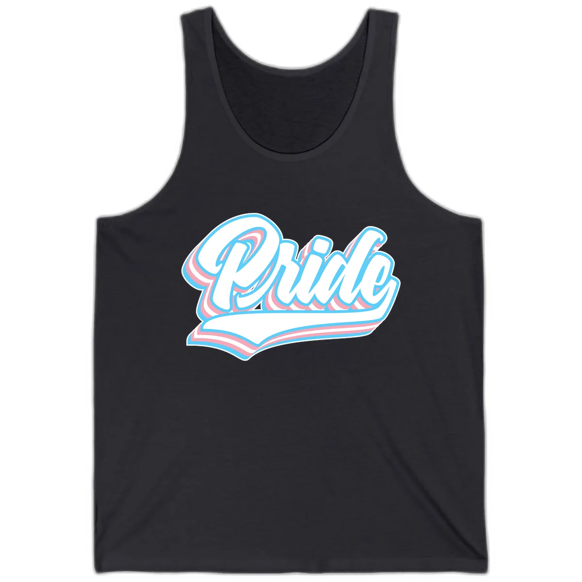 Pride Wave Retro Script Tank in Dark Grey
