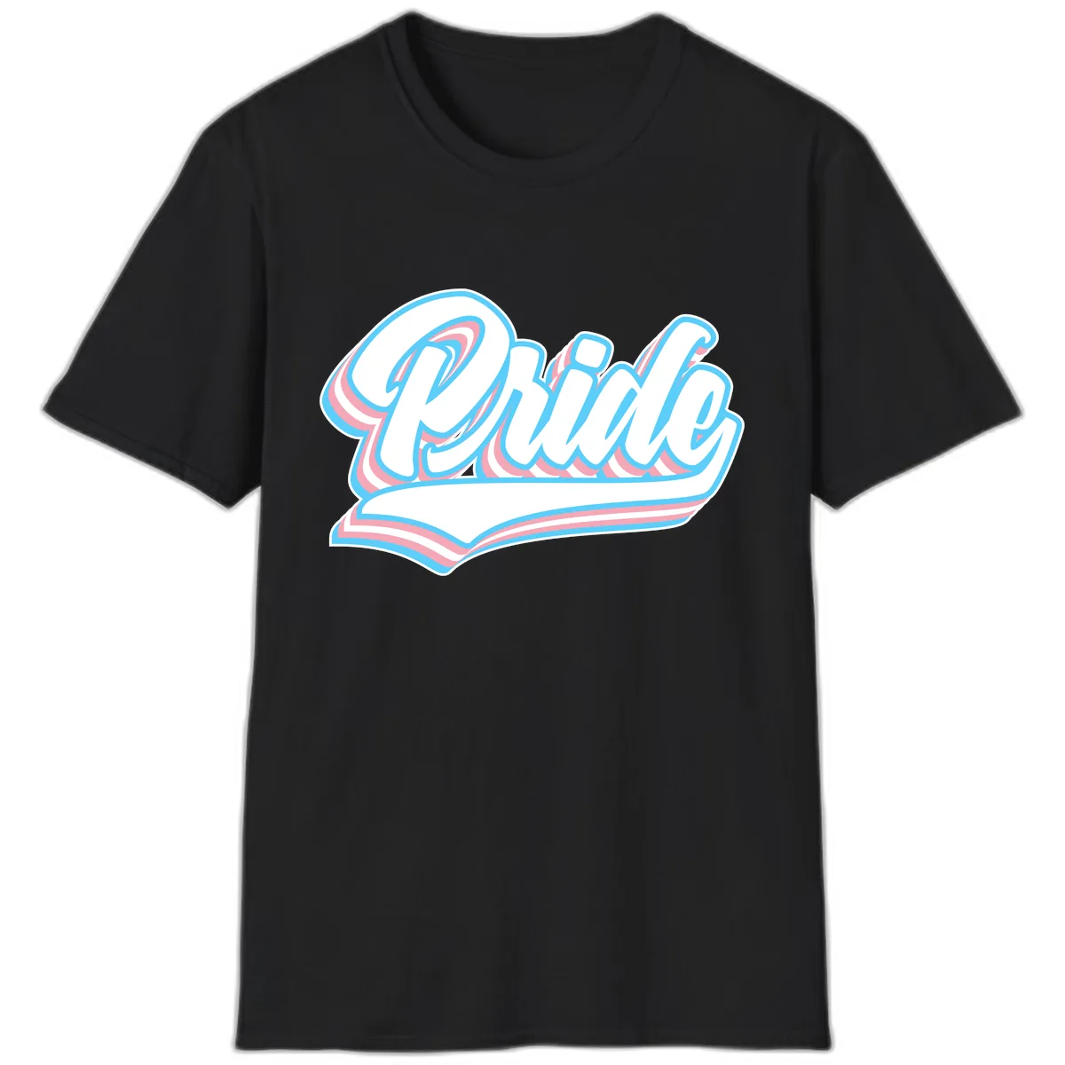 Pride Wave Retro Script T-Shirt in Black