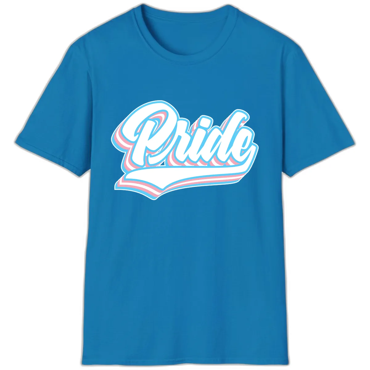 Pride Wave Retro Script T-Shirt in Sapphire