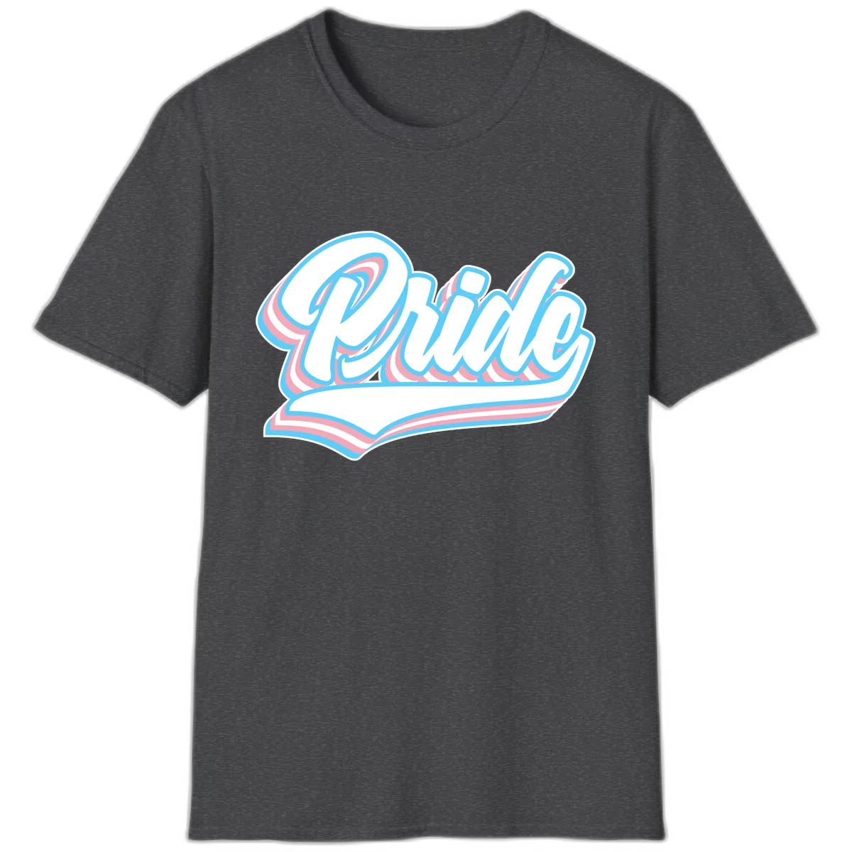 Pride Wave Retro Script T-Shirt in Dark Heather