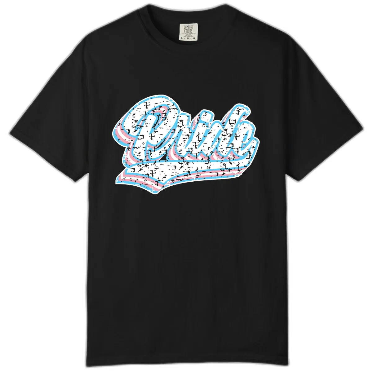 Wavy Textured Typography Design Comfort Color in Black