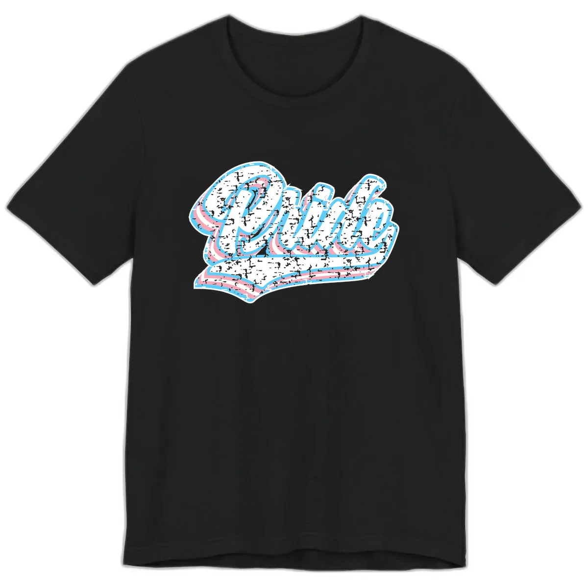 Wavy Textured Typography Design Premium T-Shirt in Black