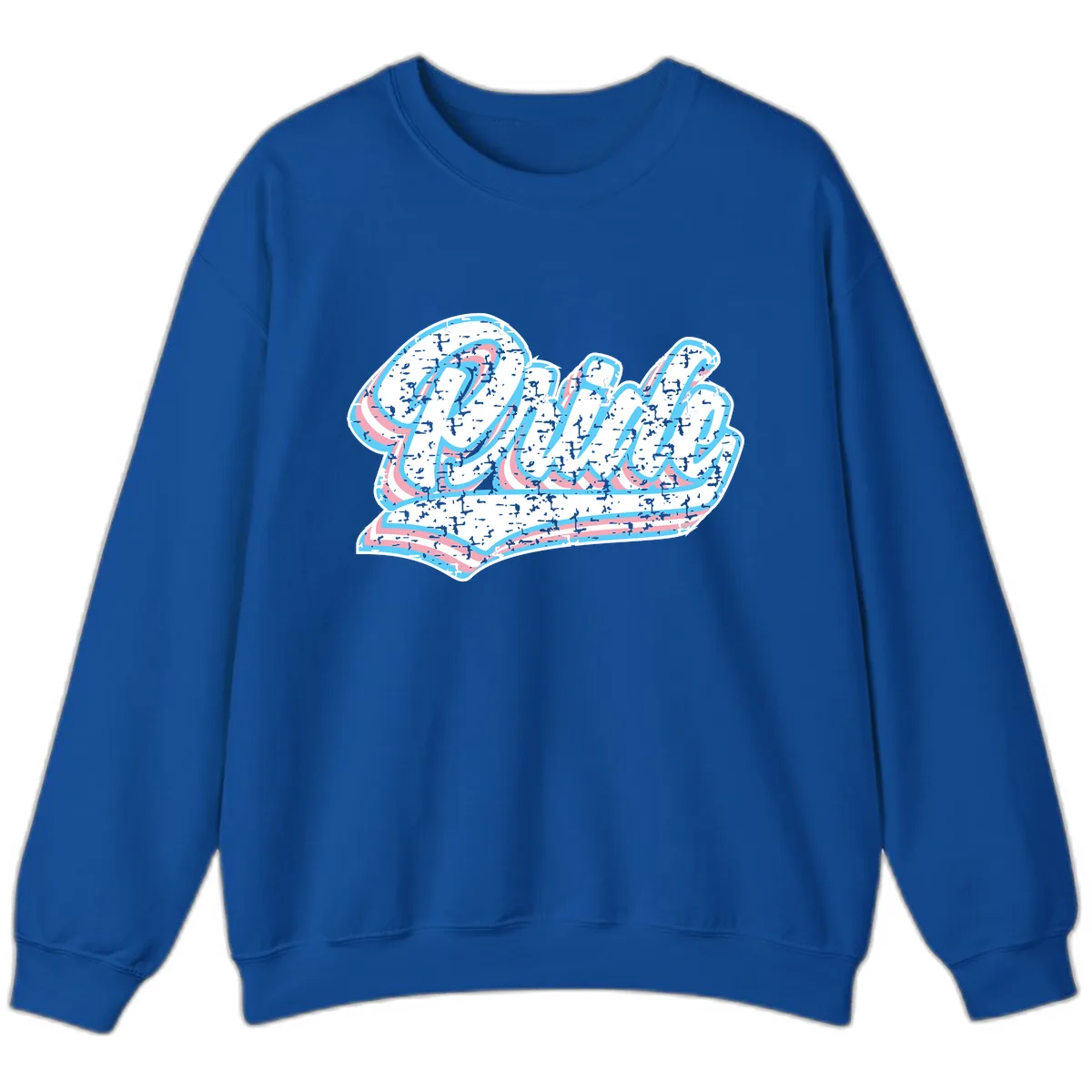 Wavy Textured Typography Design Sweatshirt in Royal
