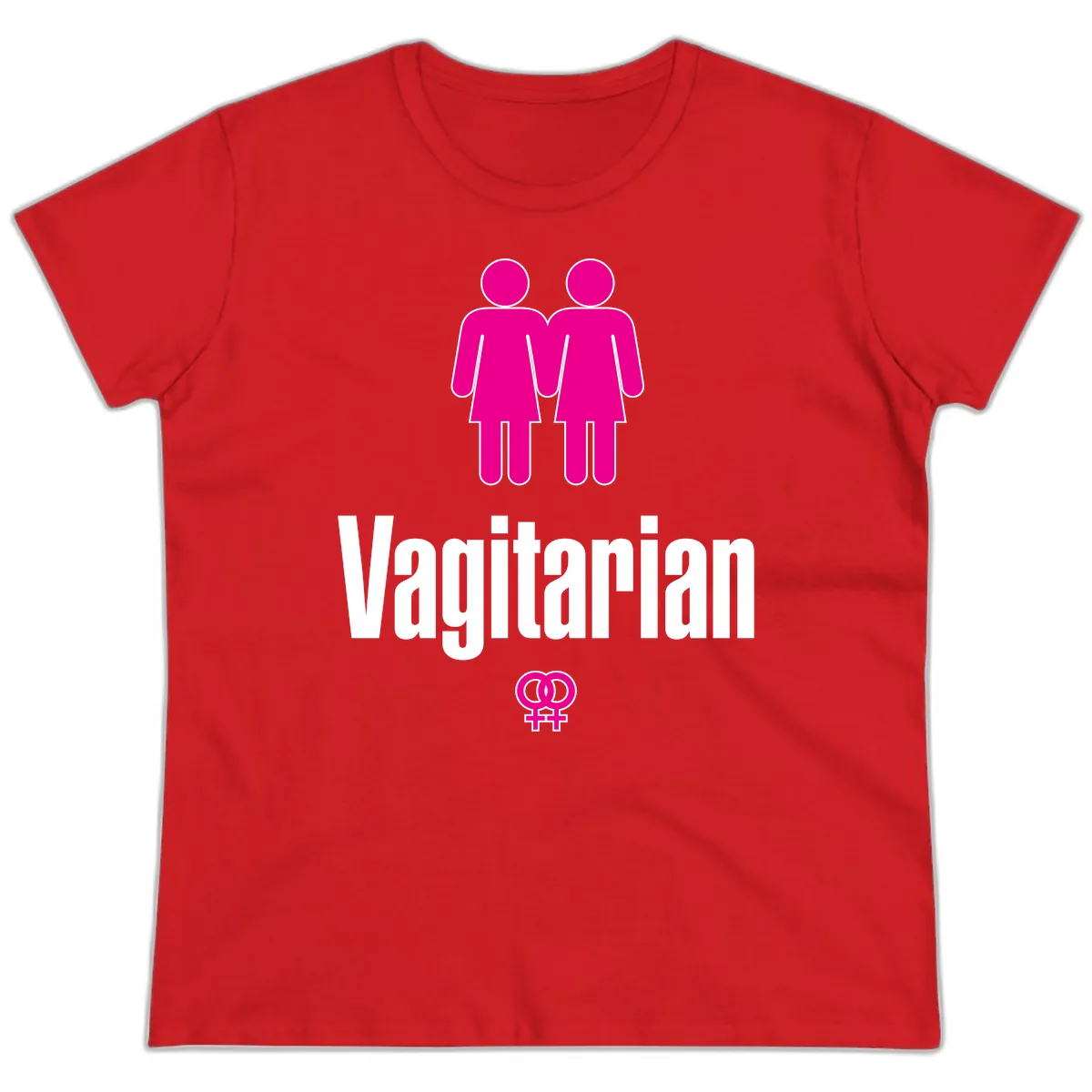 Vagitarian Pride Ladies Tee in Red