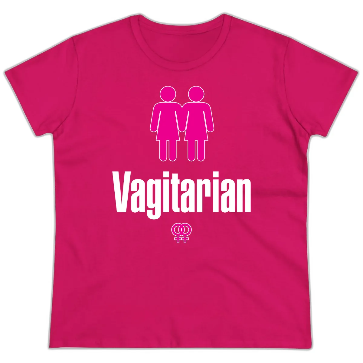 Vagitarian Pride Ladies Tee in Heliconia