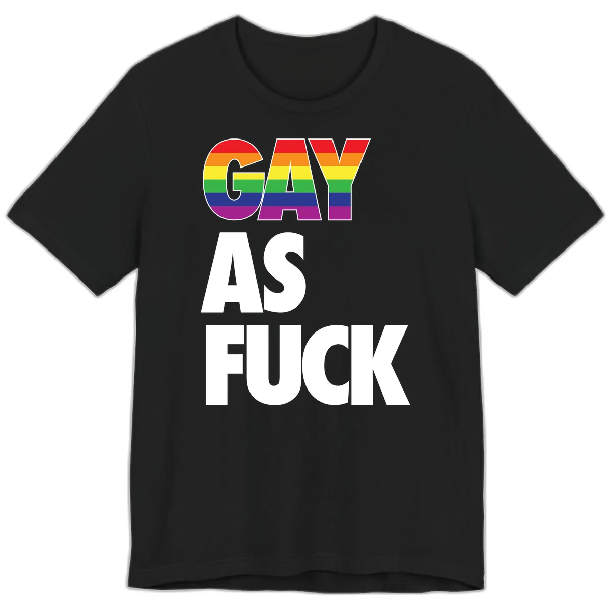 Gay As Fuck Pride Flag Premium T-Shirt in Black