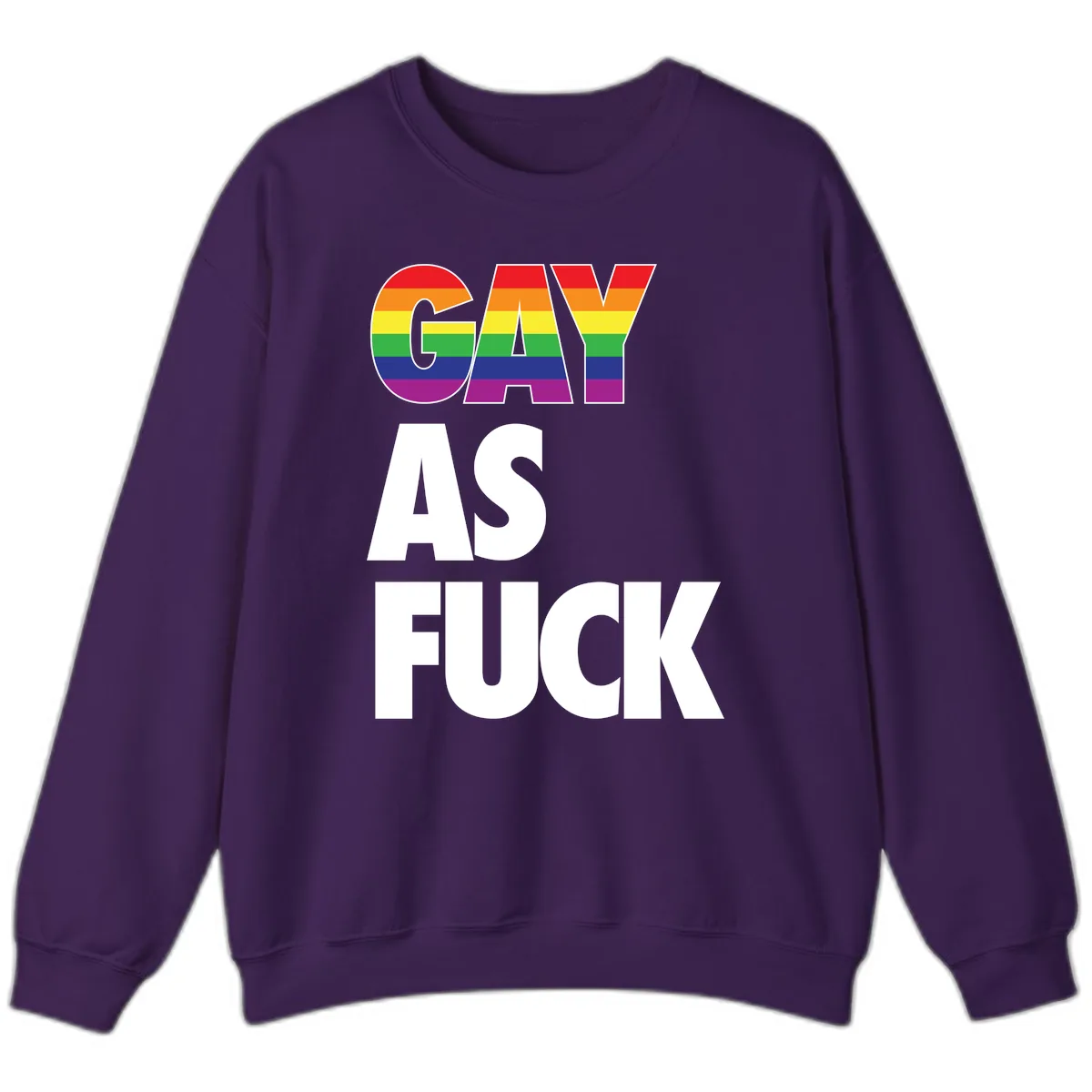 Gay As Fuck Pride Flag Sweatshirt in Purple