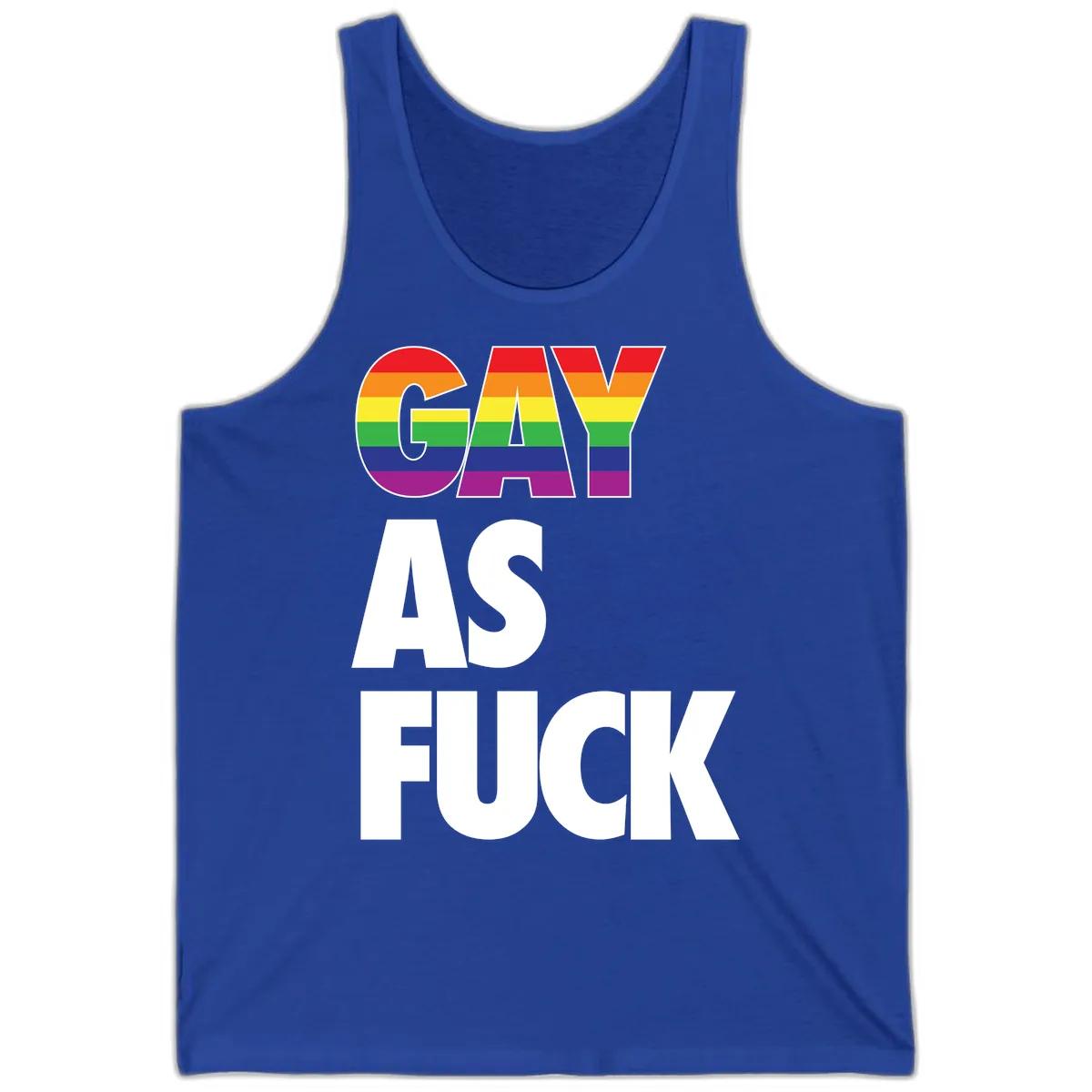 Gay As Fuck Pride Flag Tank in True Royal