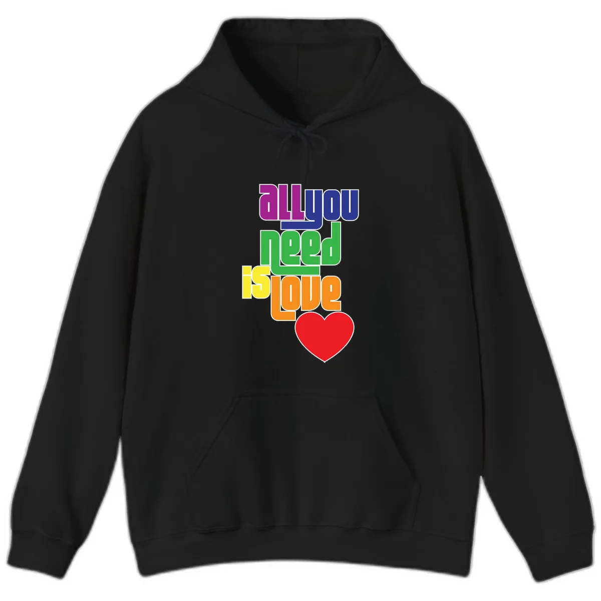 All You Need Is Hope Rainbow Pride Hoodie in Black