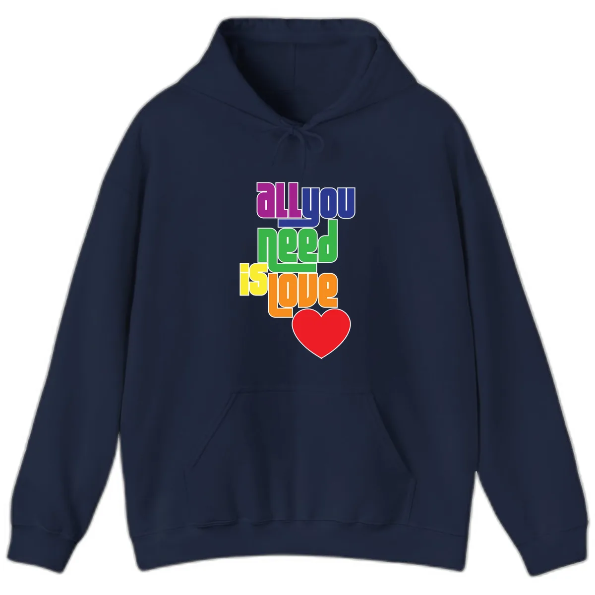 All You Need Is Hope Rainbow Pride Hoodie in Navy