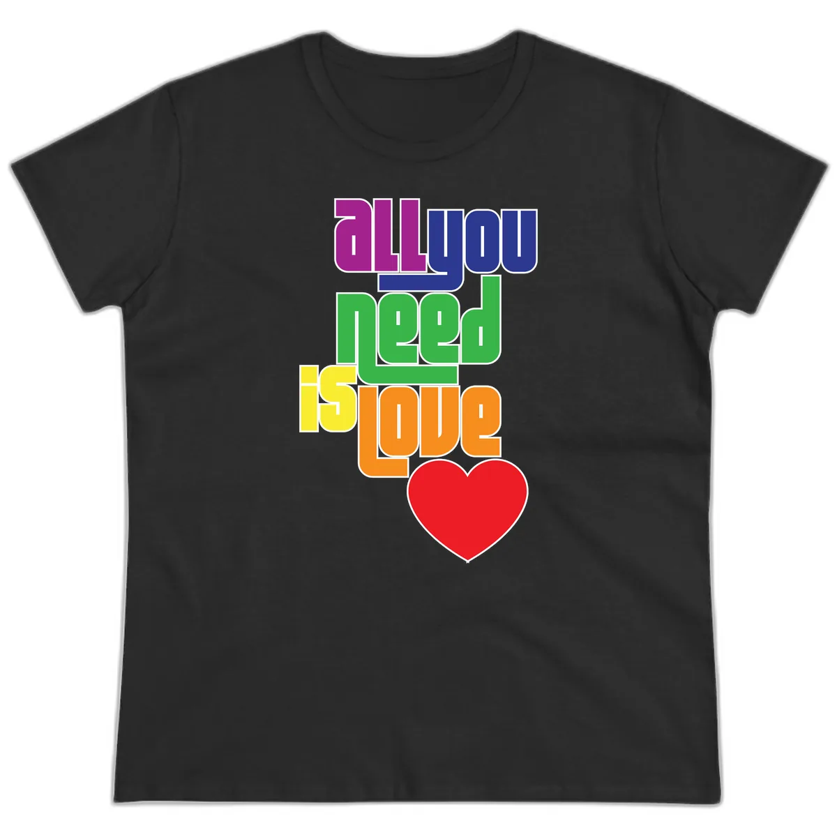 All You Need Is Hope Rainbow Pride Ladies Tee in Black