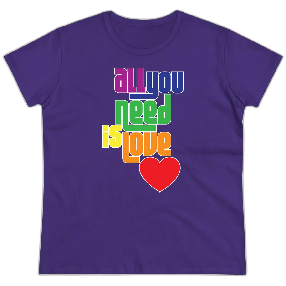 All You Need Is Hope Rainbow Pride Ladies Tee in Purple