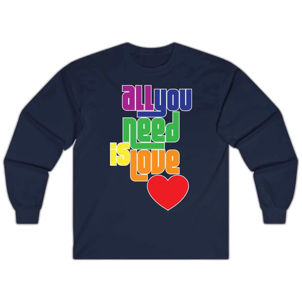All You Need Is Hope Rainbow Pride Long Sleeve in Navy