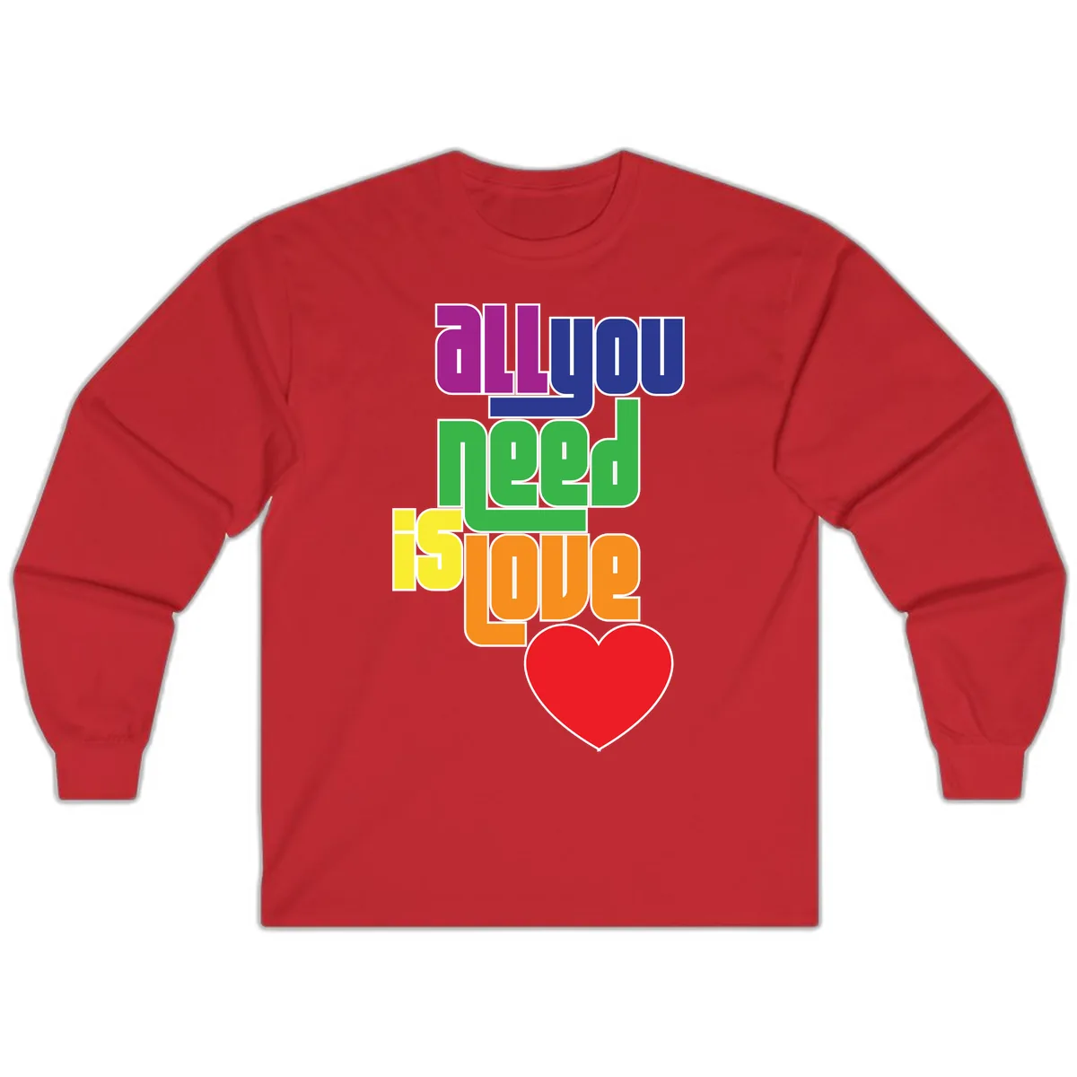 All You Need Is Hope Rainbow Pride Long Sleeve in Red
