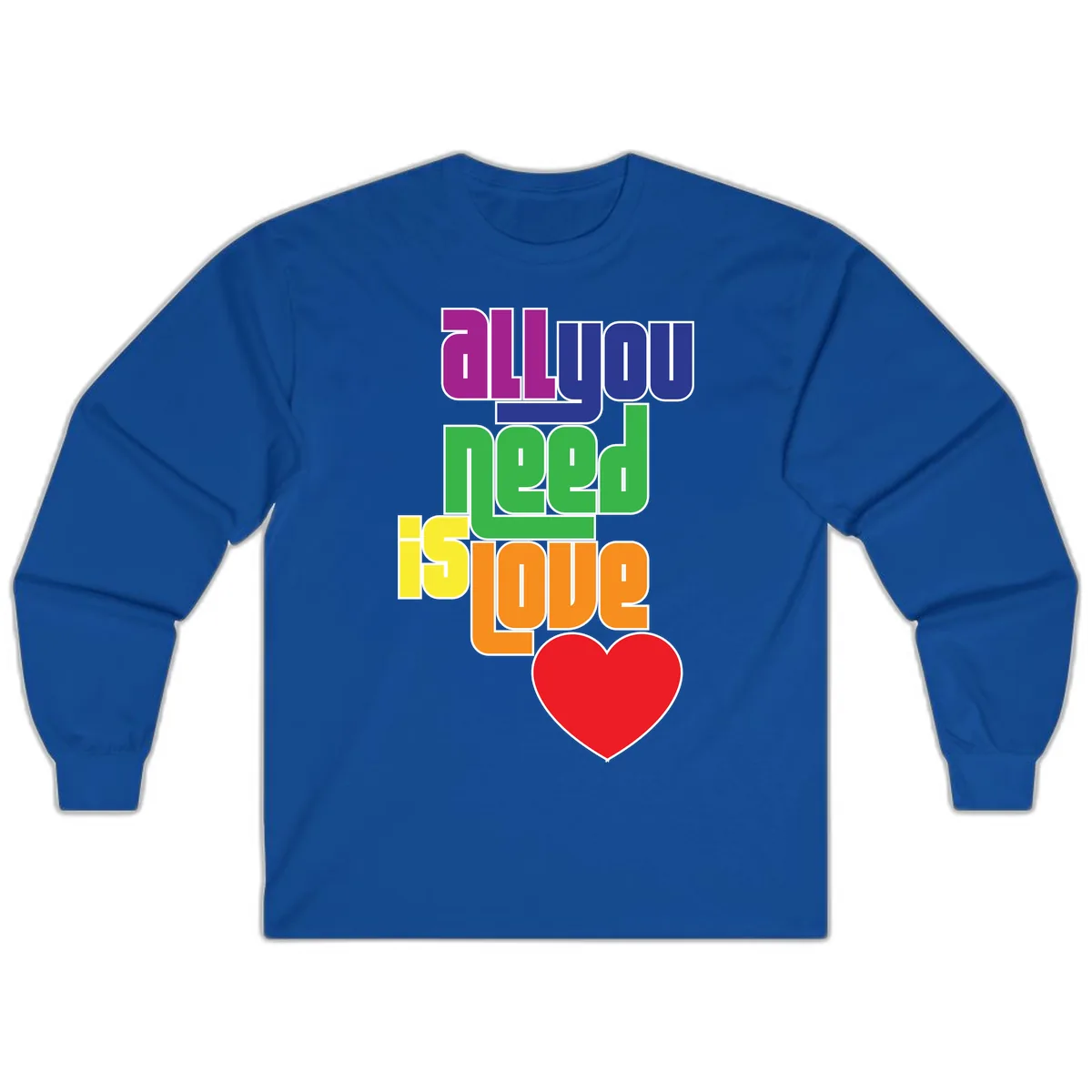 All You Need Is Hope Rainbow Pride Long Sleeve in Royal