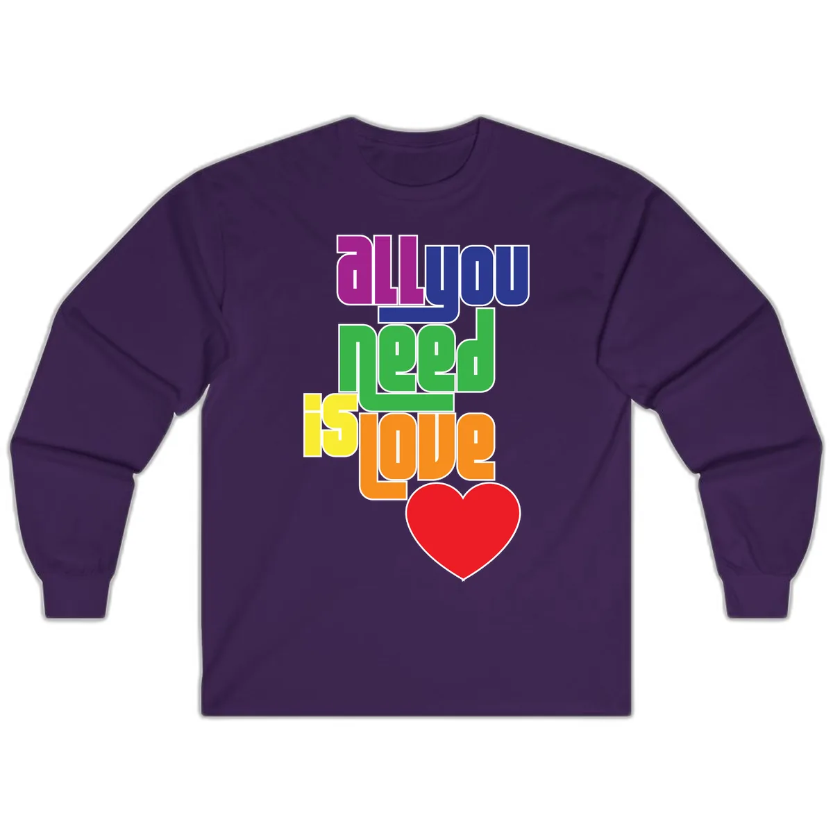 All You Need Is Hope Rainbow Pride Long Sleeve in Purple