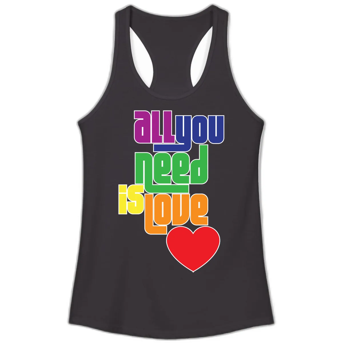 All You Need Is Hope Rainbow Pride Ladies Tank in Black