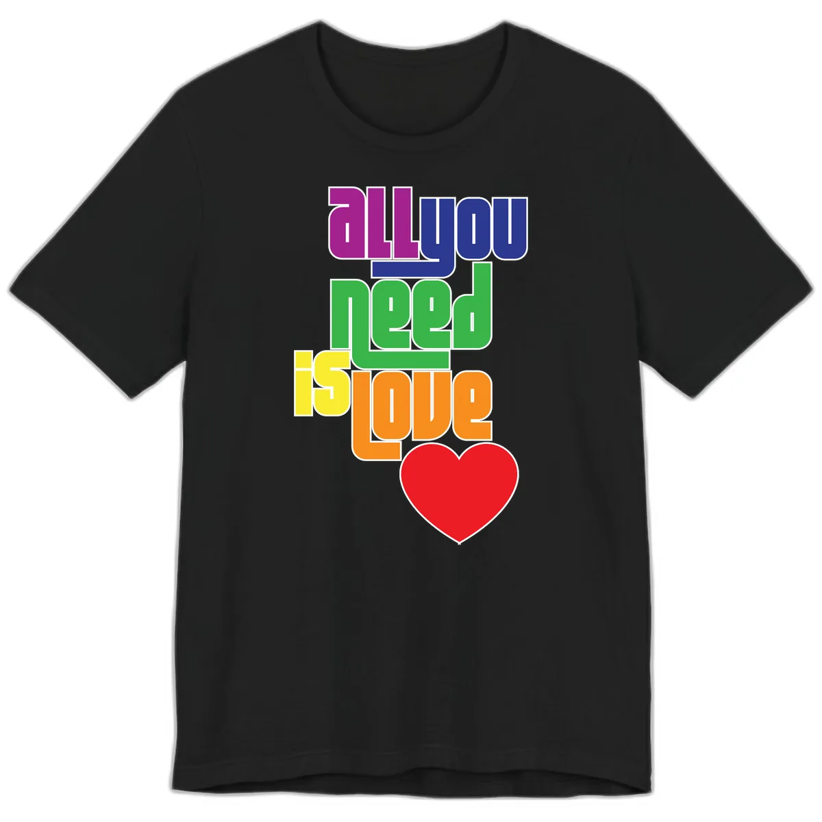 All You Need Is Hope Rainbow Pride Premium T-Shirt in Black