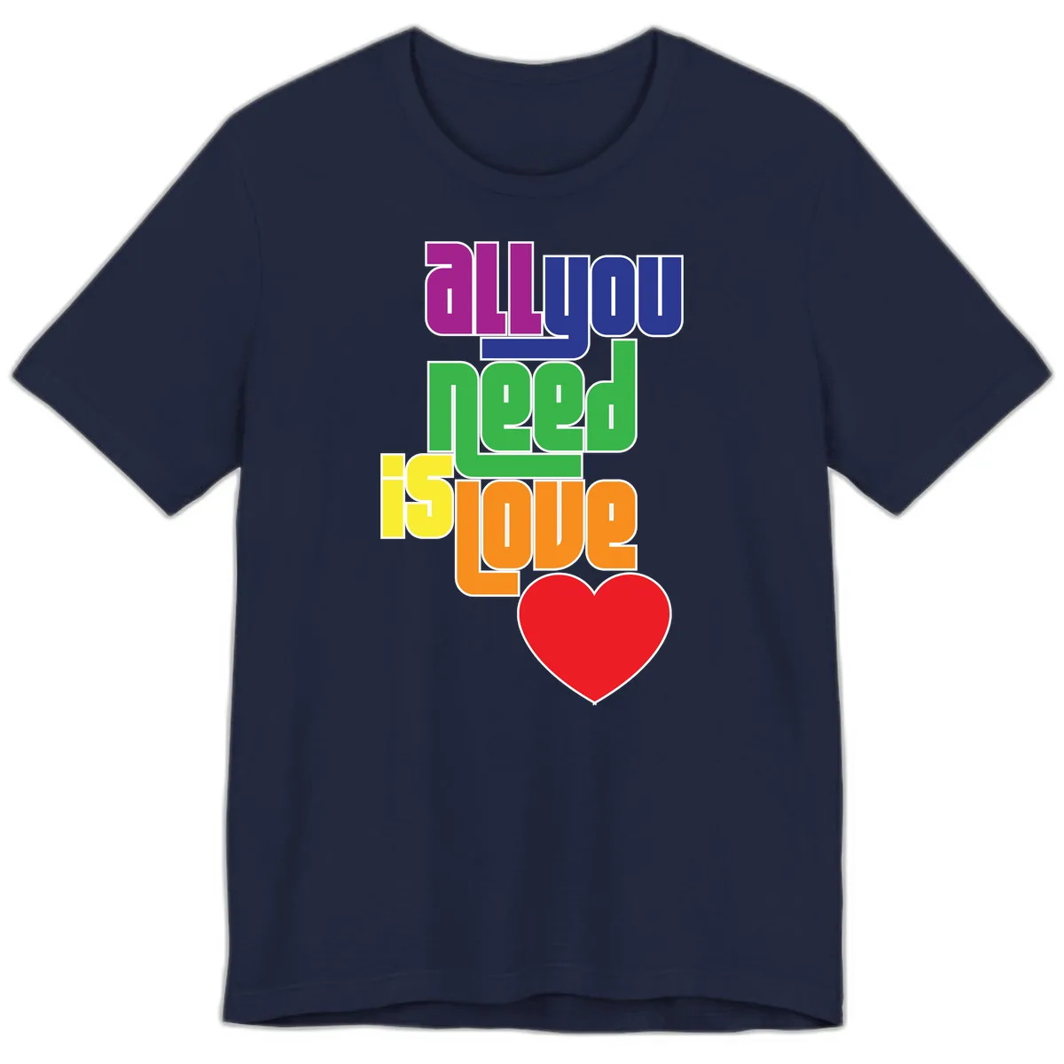 All You Need Is Hope Rainbow Pride Premium T-Shirt in Navy