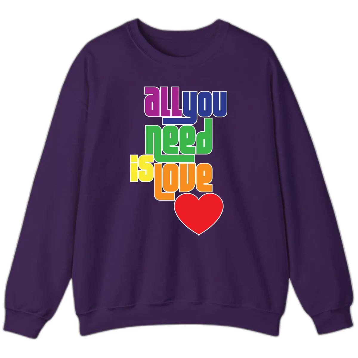All You Need Is Hope Rainbow Pride Sweatshirt in Purple