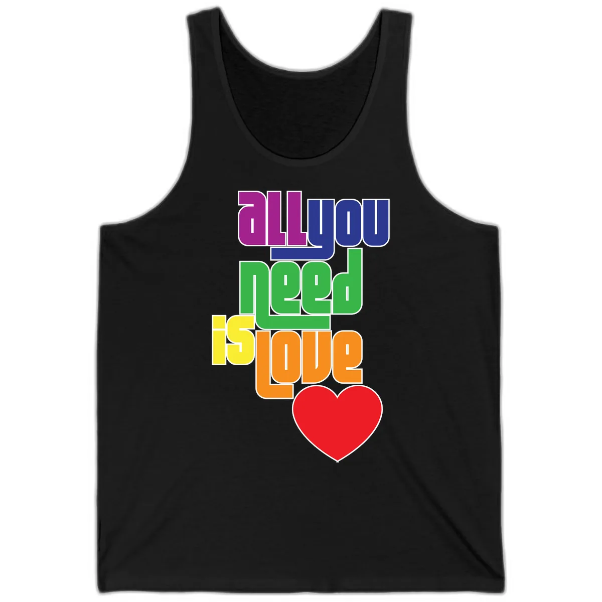 All You Need Is Hope Rainbow Pride Tank in Black