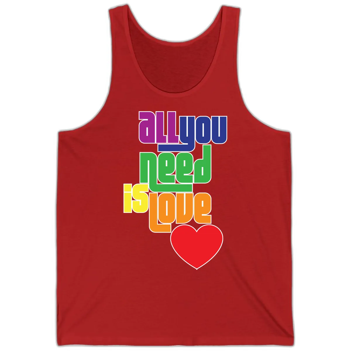 All You Need Is Hope Rainbow Pride Tank in Red