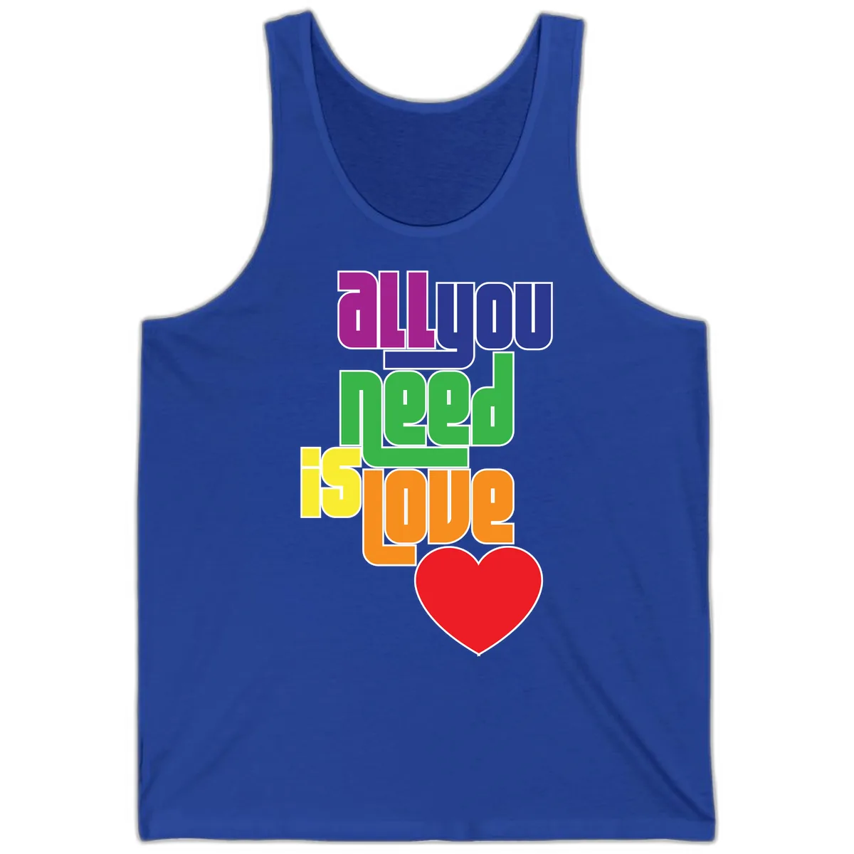 All You Need Is Hope Rainbow Pride Tank in True Royal