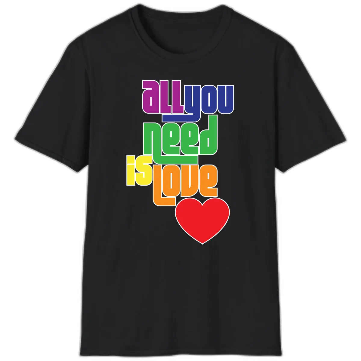All You Need Is Hope Rainbow Pride T-Shirt in Black