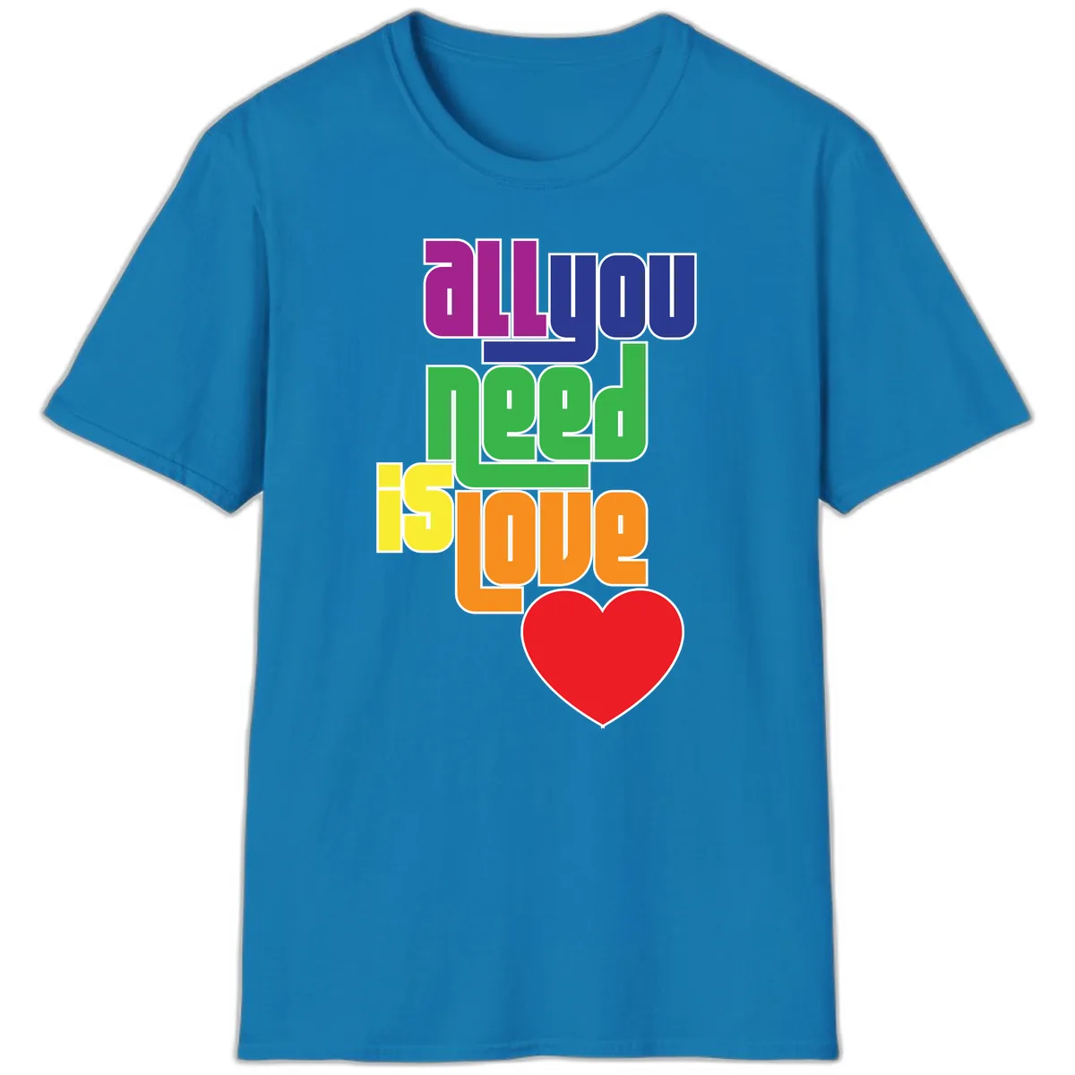 All You Need Is Hope Rainbow Pride T-Shirt in Sapphire
