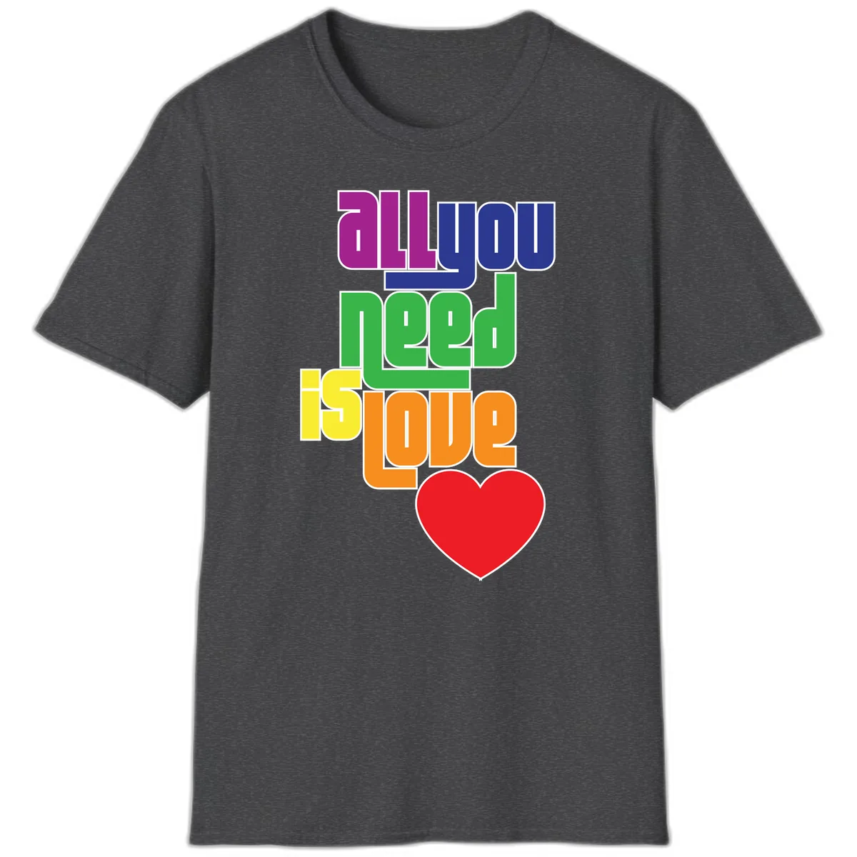 All You Need Is Hope Rainbow Pride T-Shirt in Dark Heather