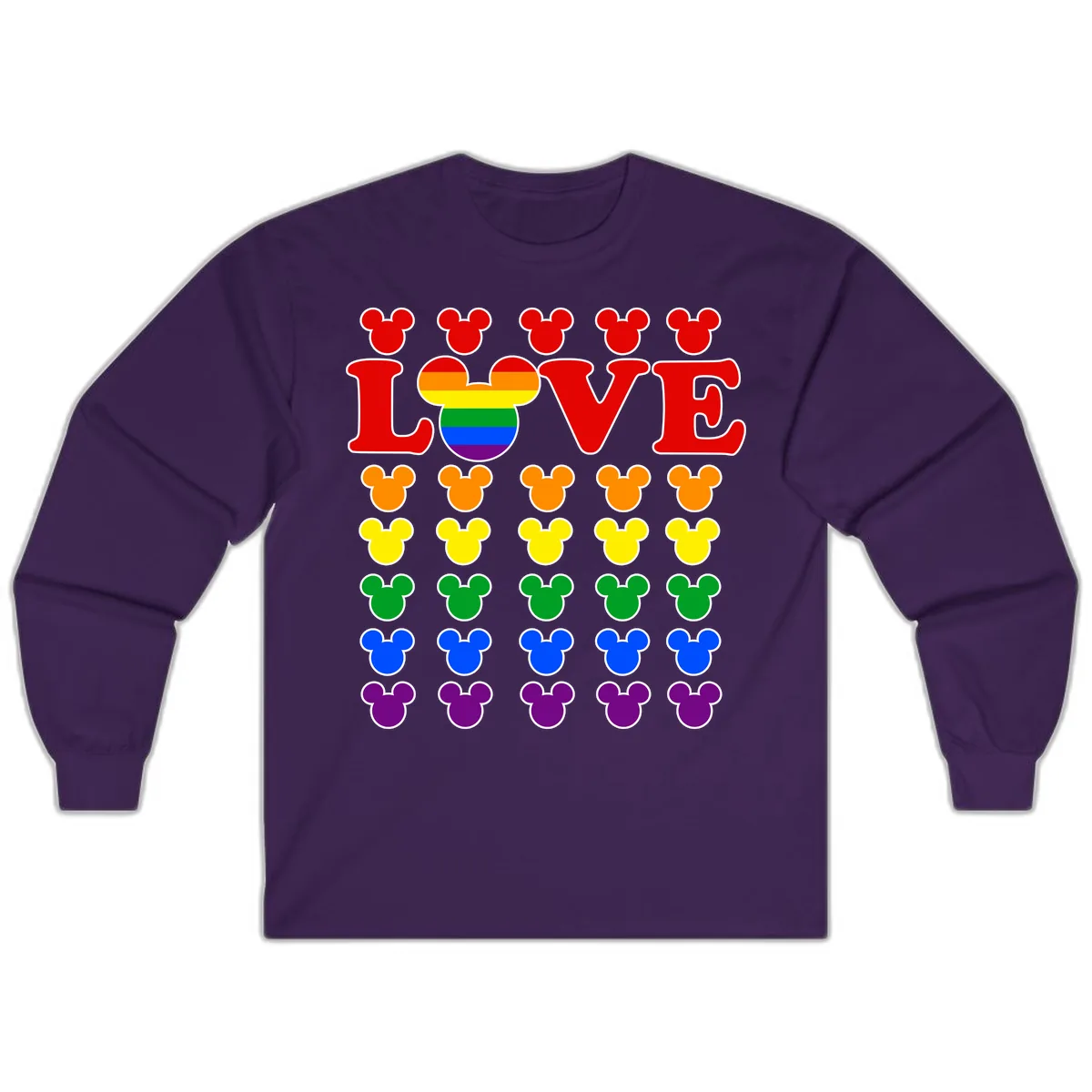 Mickey Love Pride Rainbow Long Sleeve in Purple