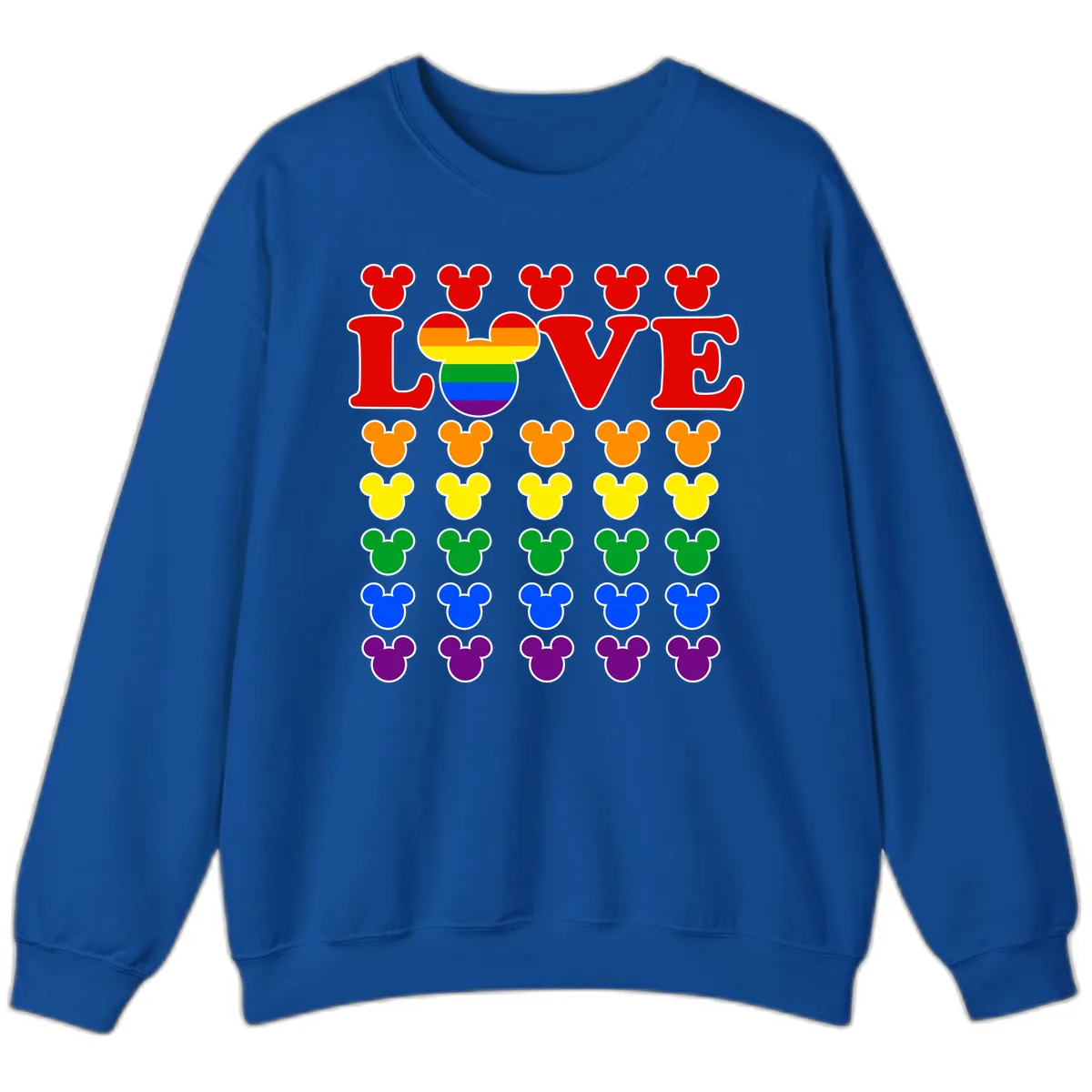 Mickey Love Pride Rainbow Sweatshirt in Royal