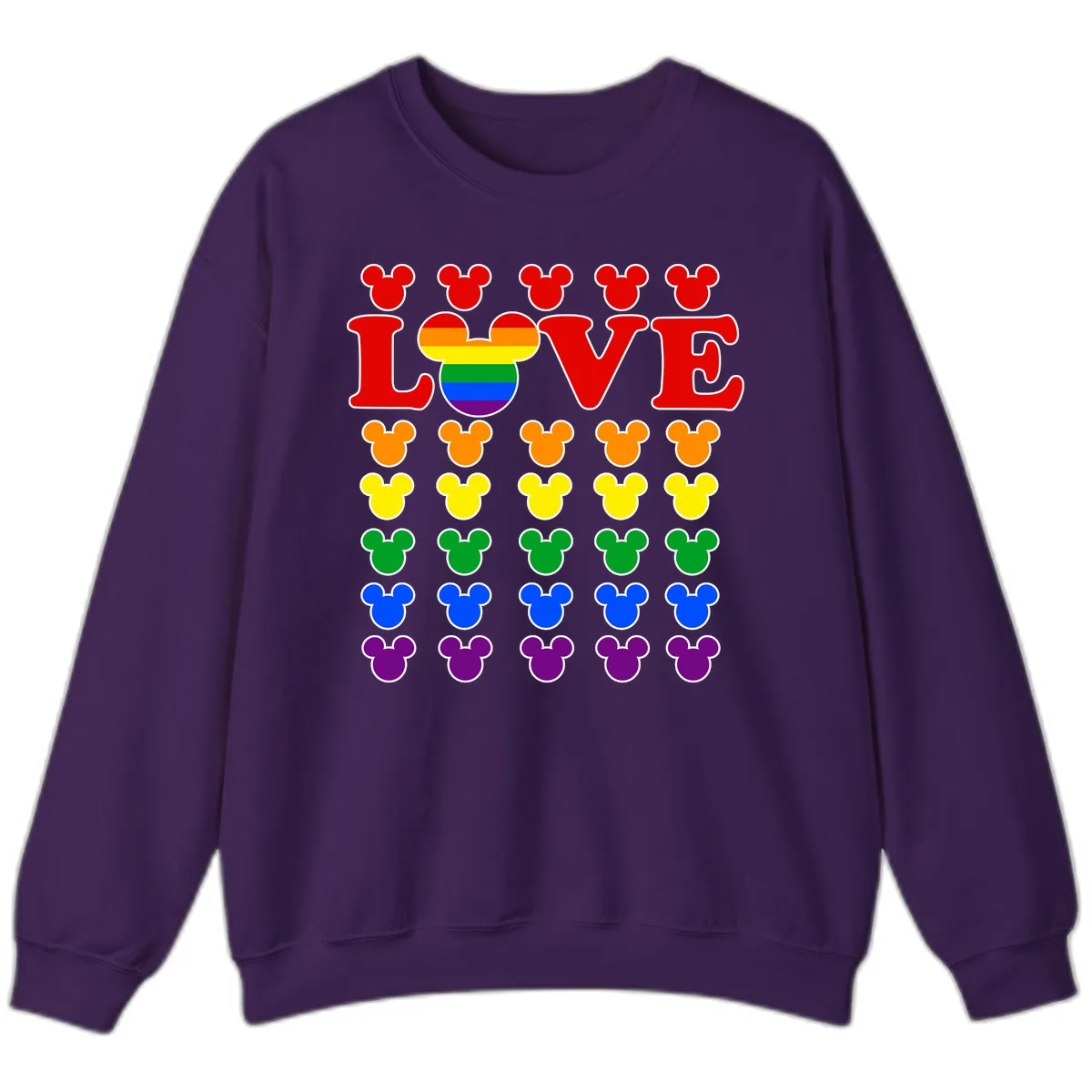 Mickey Love Pride Rainbow Sweatshirt in Purple