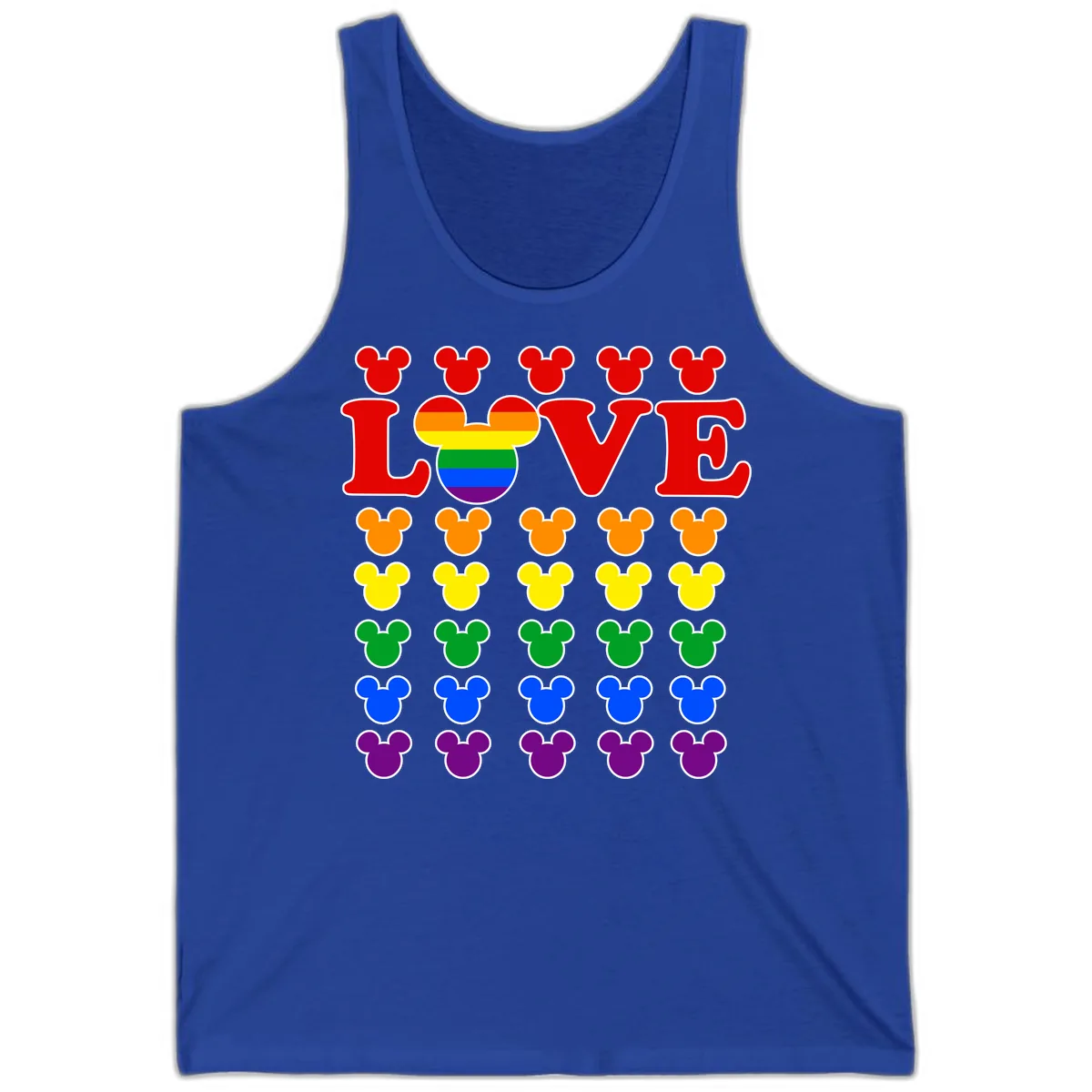 Mickey Love Pride Rainbow Tank in True Royal