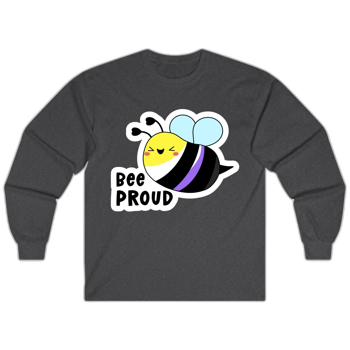 Bee Proud Long Sleeve in Dark Heather