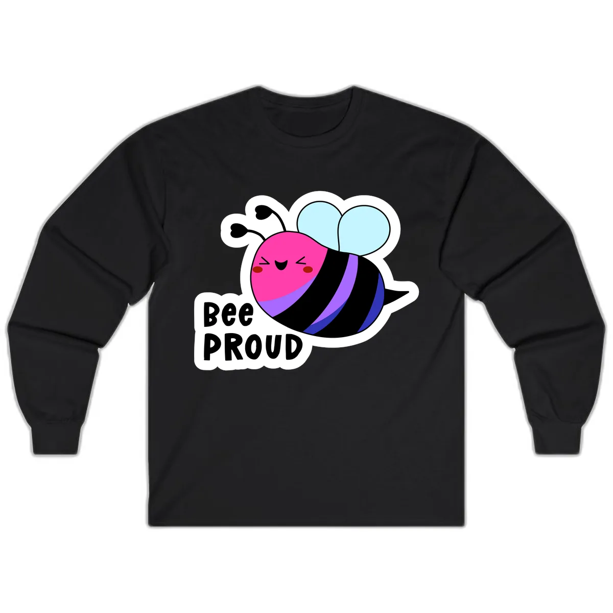 Bee Proud Rainbow Bee Long Sleeve in Black
