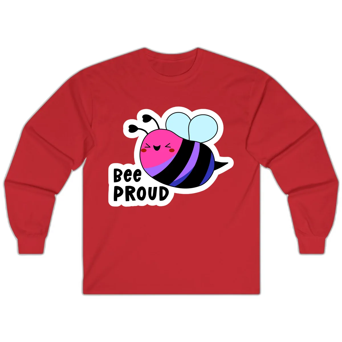 Bee Proud Rainbow Bee Long Sleeve in Red