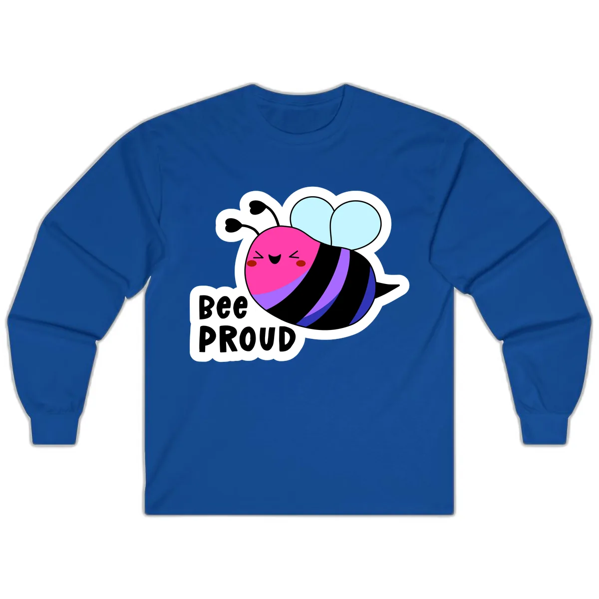 Bee Proud Rainbow Bee Long Sleeve in Royal