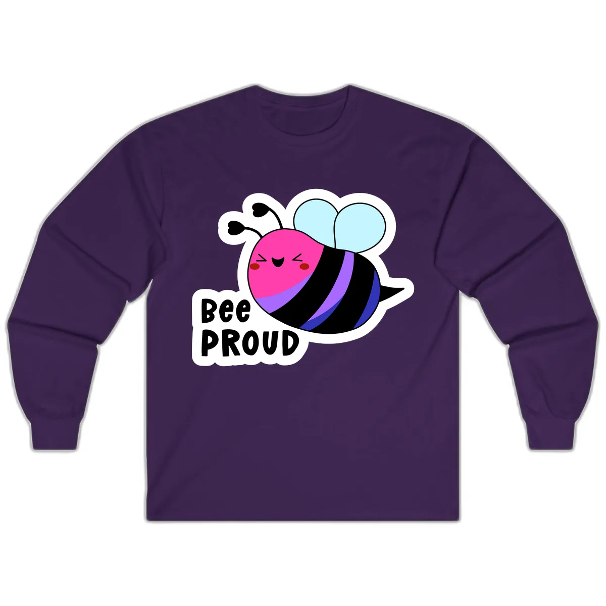 Bee Proud Rainbow Bee Long Sleeve in Purple