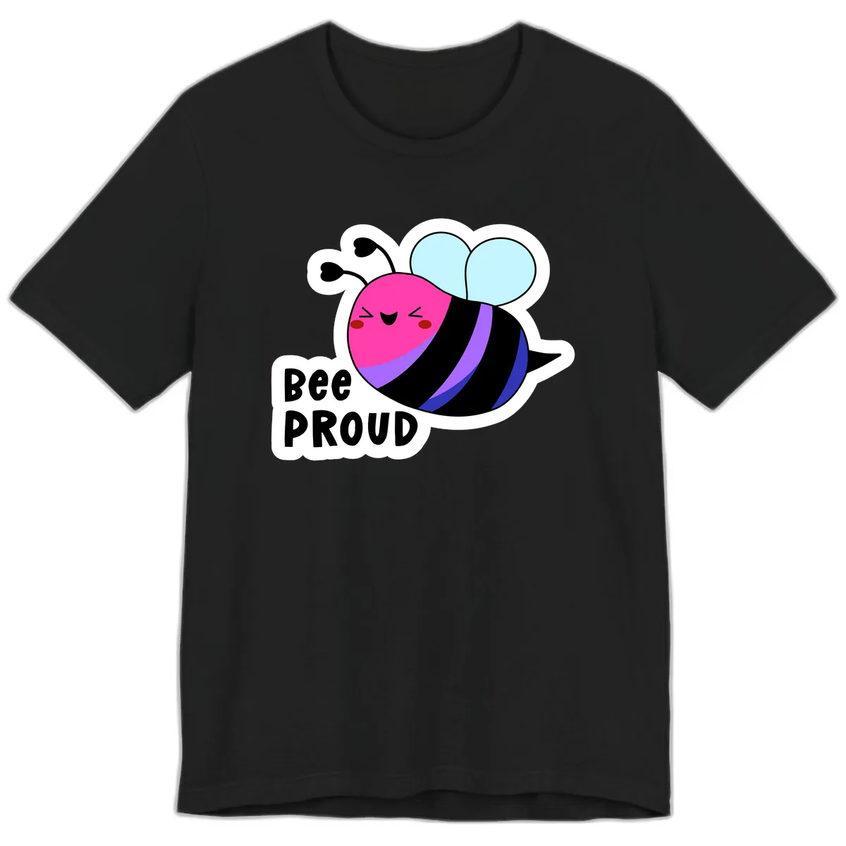 Bee Proud Rainbow Bee Premium T-Shirt in Black
