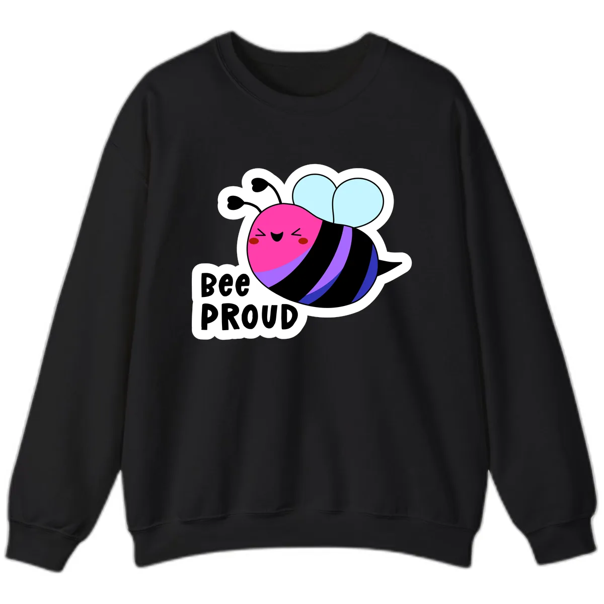 Bee Proud Rainbow Bee Sweatshirt in Black