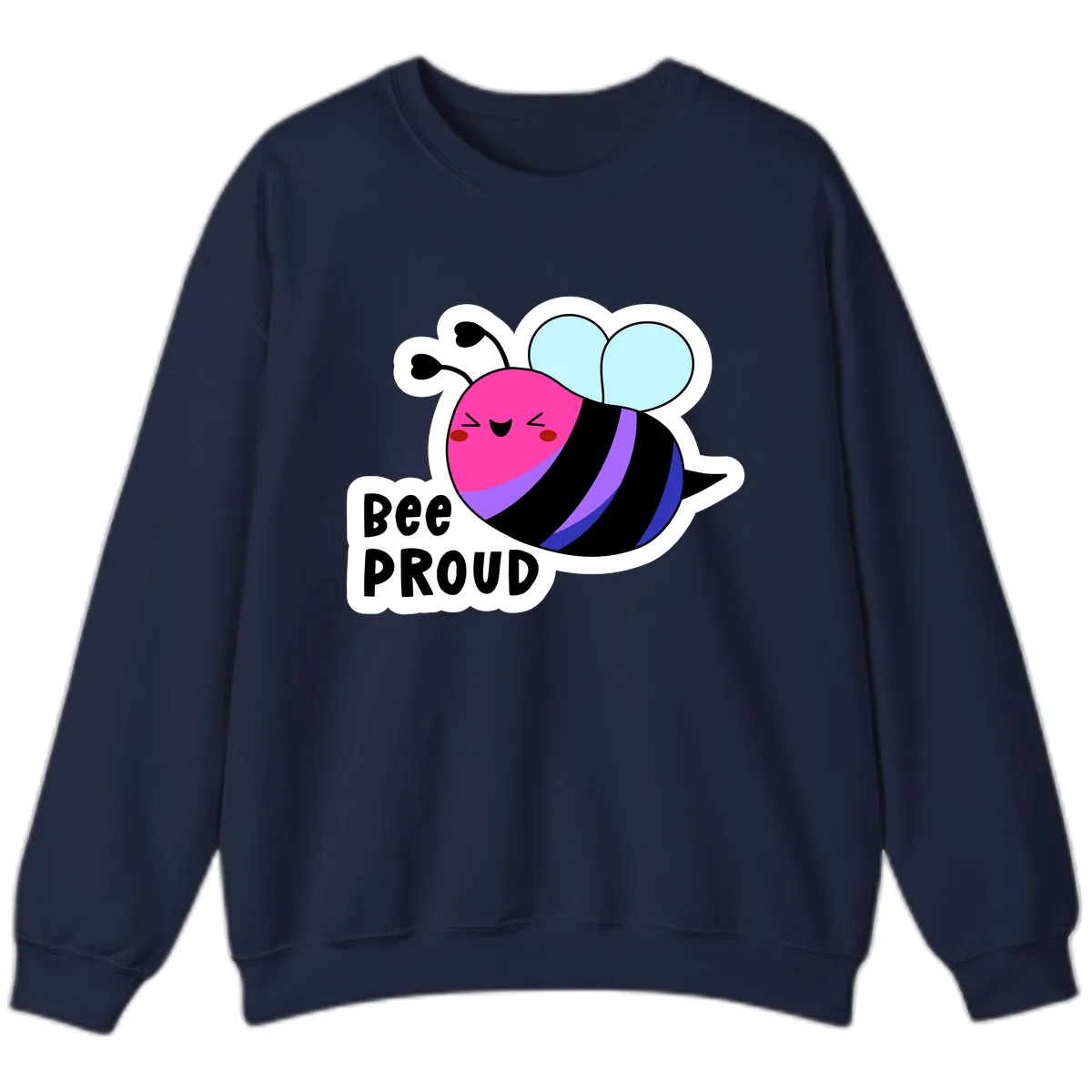 Bee Proud Rainbow Bee Sweatshirt in Navy