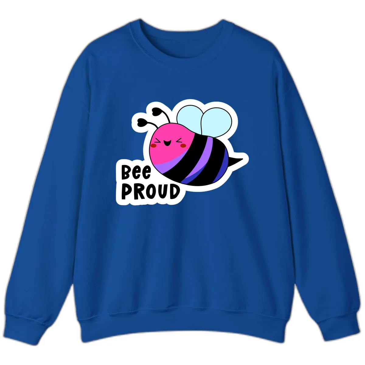 Bee Proud Rainbow Bee Sweatshirt in Royal