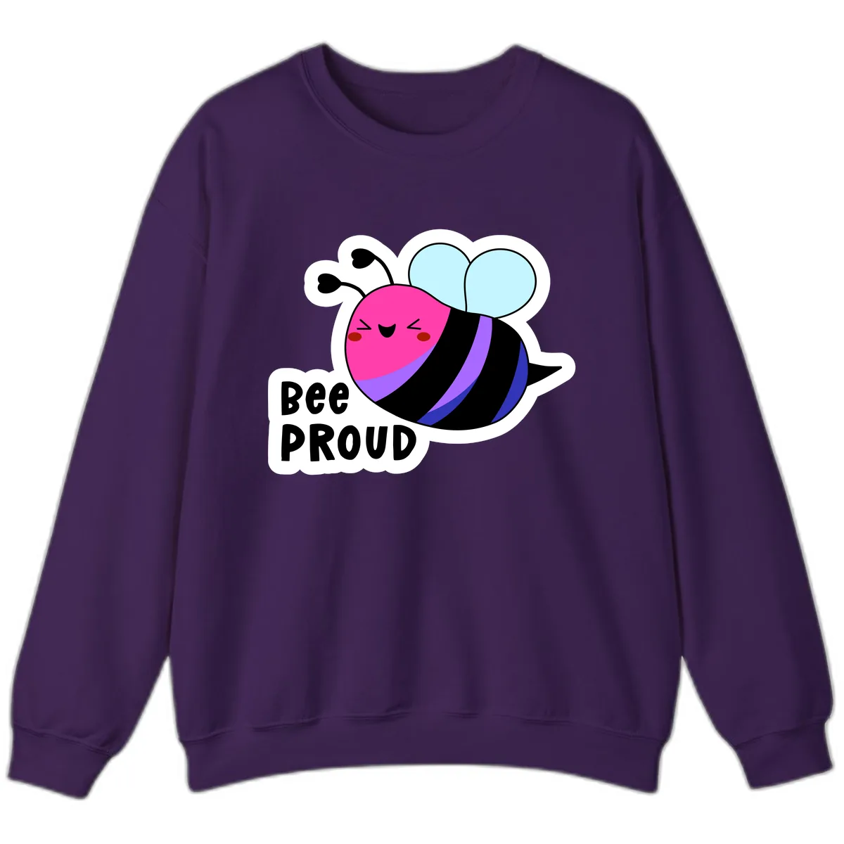 Bee Proud Rainbow Bee Sweatshirt in Purple