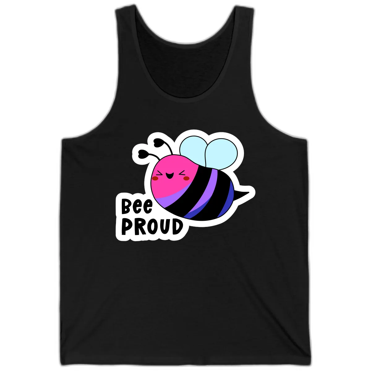 Bee Proud Rainbow Bee Tank in Black
