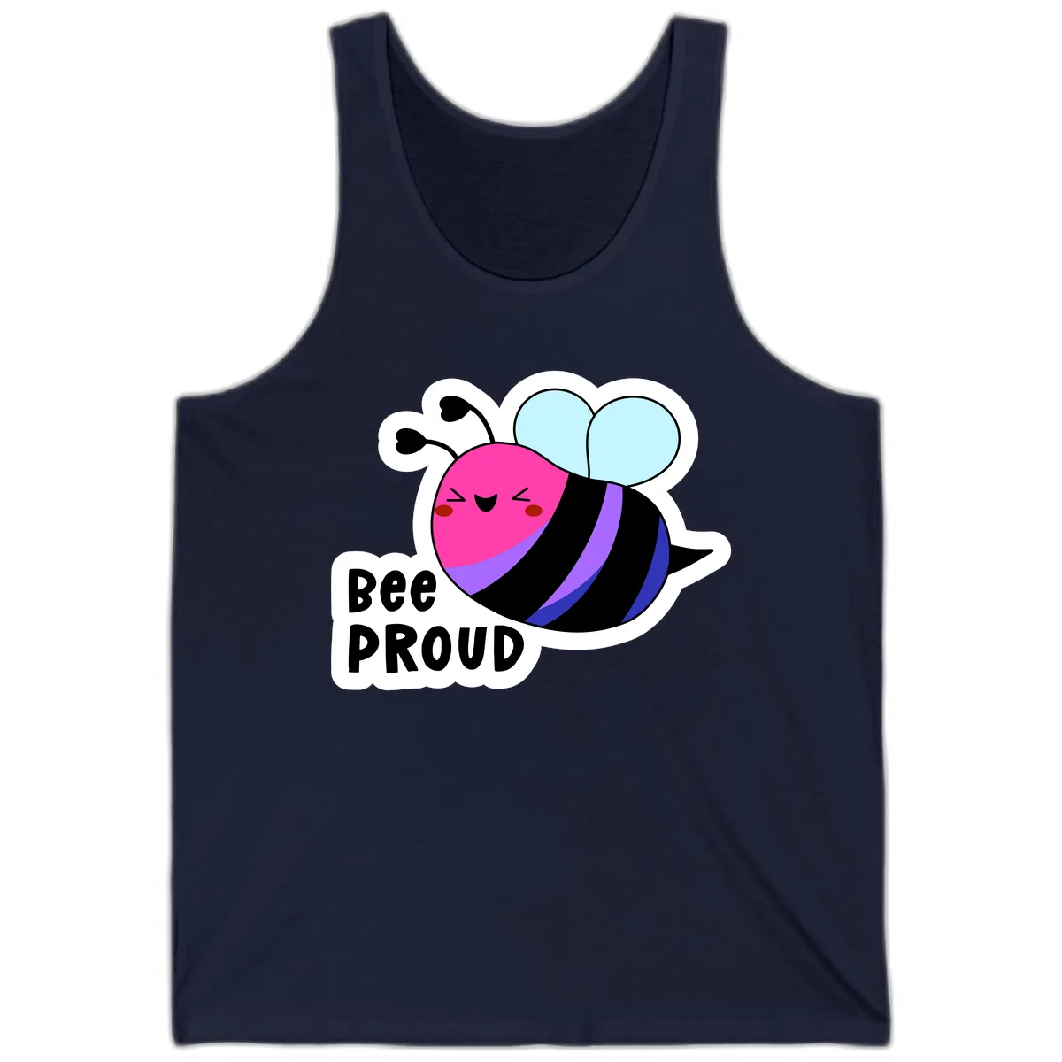 Bee Proud Rainbow Bee Tank in Navy