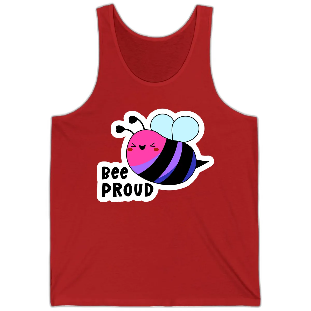 Bee Proud Rainbow Bee Tank in Red