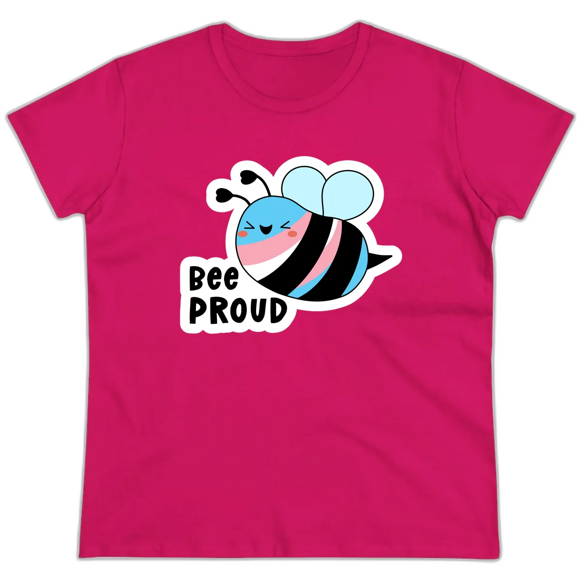 Bee Proud Ladies Tee in Heliconia